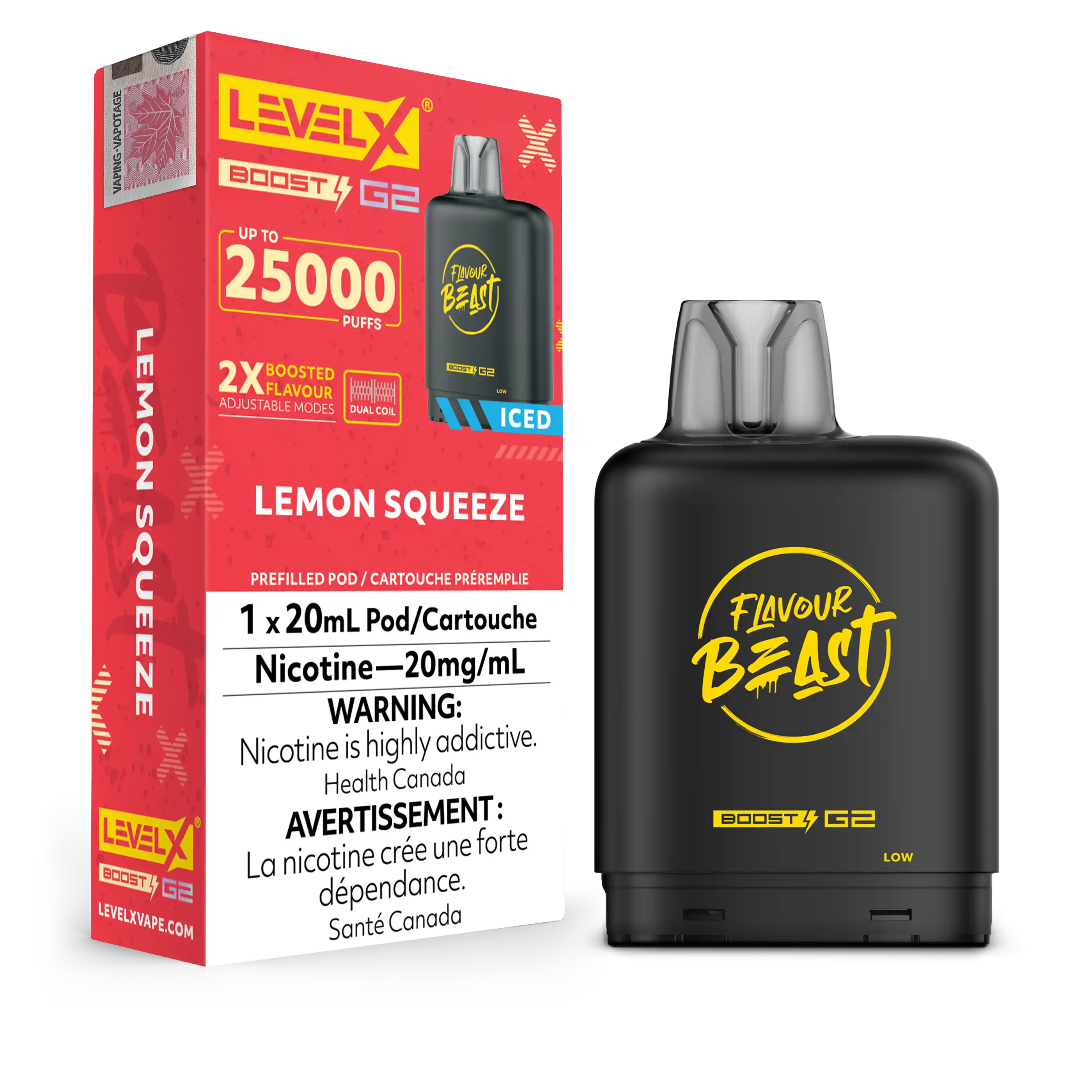 Lemon Squeeze Iced Flavour Beast Boost G2 Pods 25K