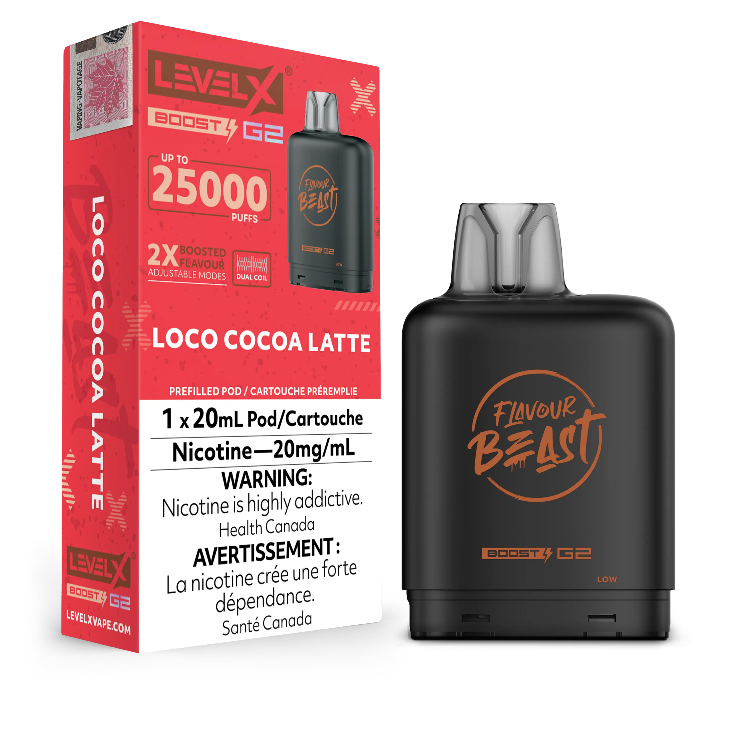 Loco Cocoa Latte Iced Flavour Beast Boost G2 Pods 25K