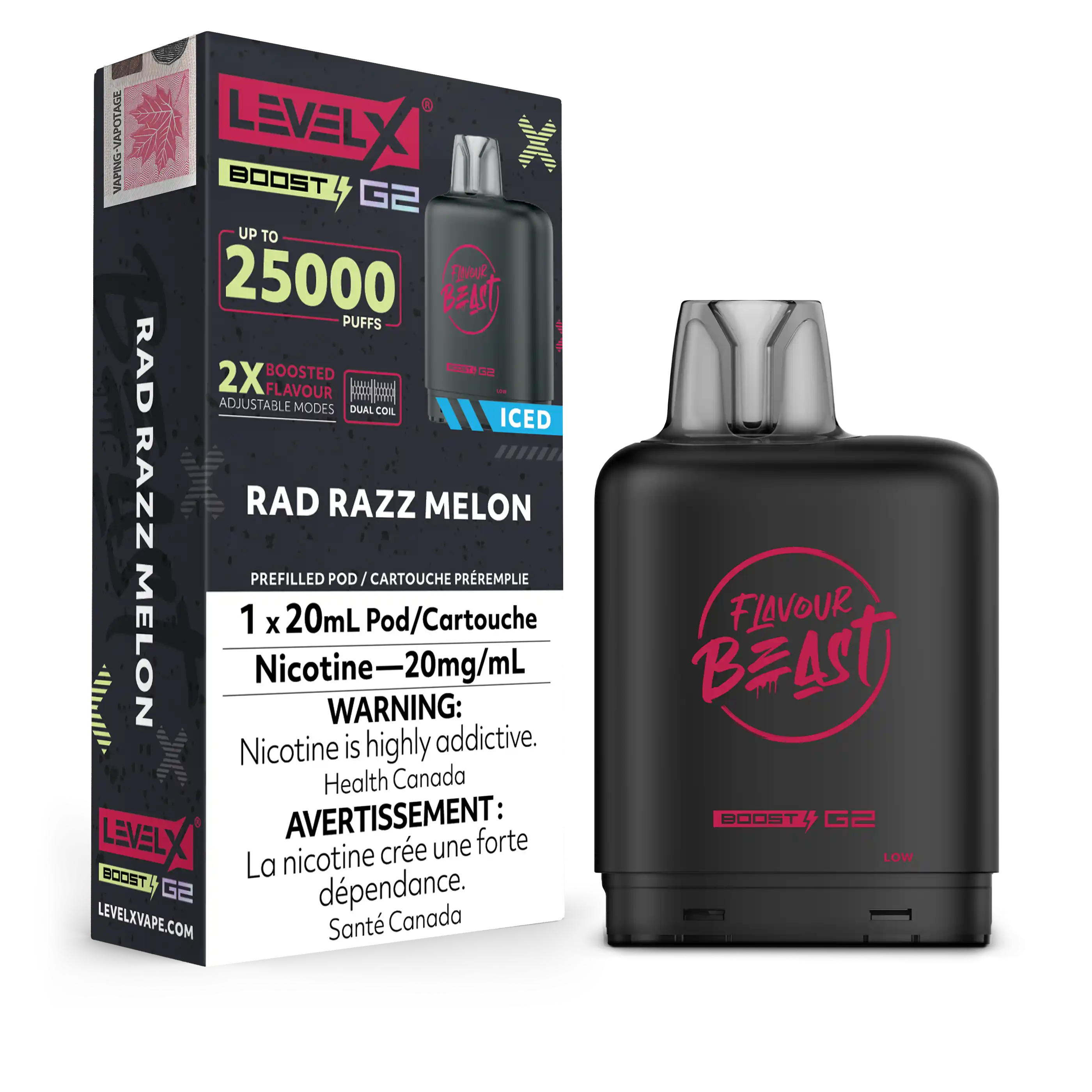 Rad Razz Melon Iced Flavour Beast Boost G2 Pods 25K