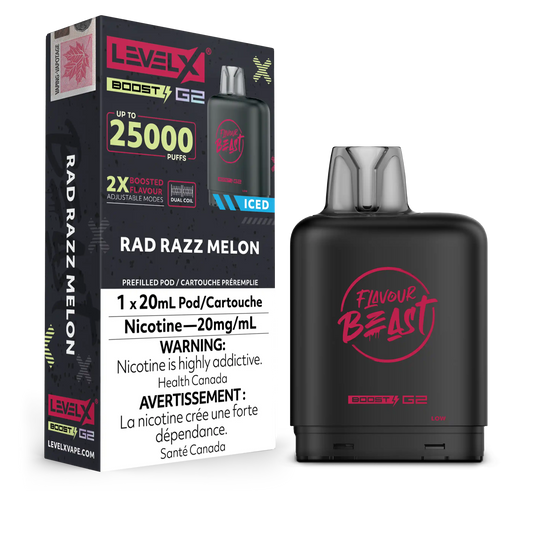 Rad Razz Melon Iced Flavour Beast Boost G2 Pods 25K