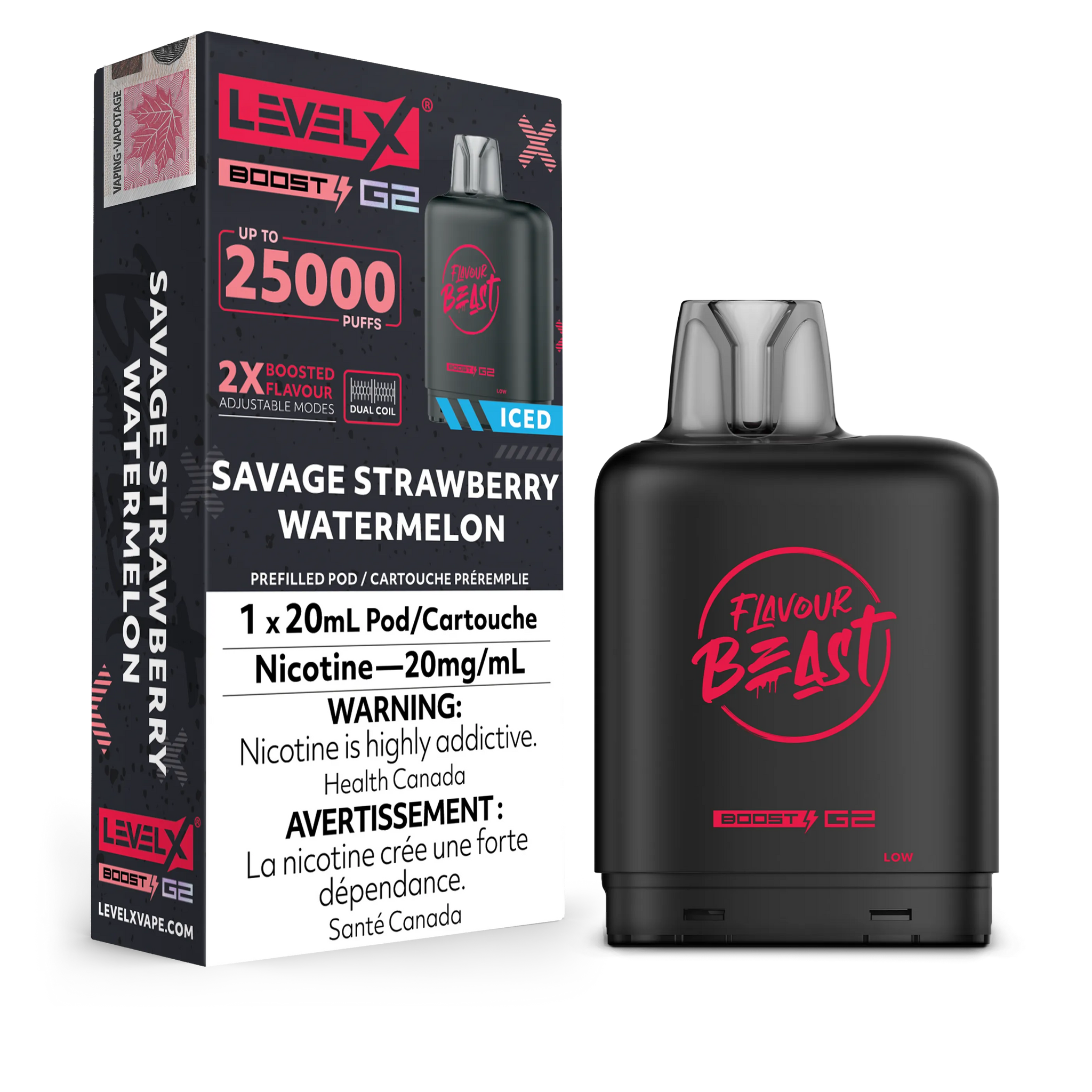 Savage Strawberry Watermelon Iced Flavour Beast Boost G2 Pods 25K