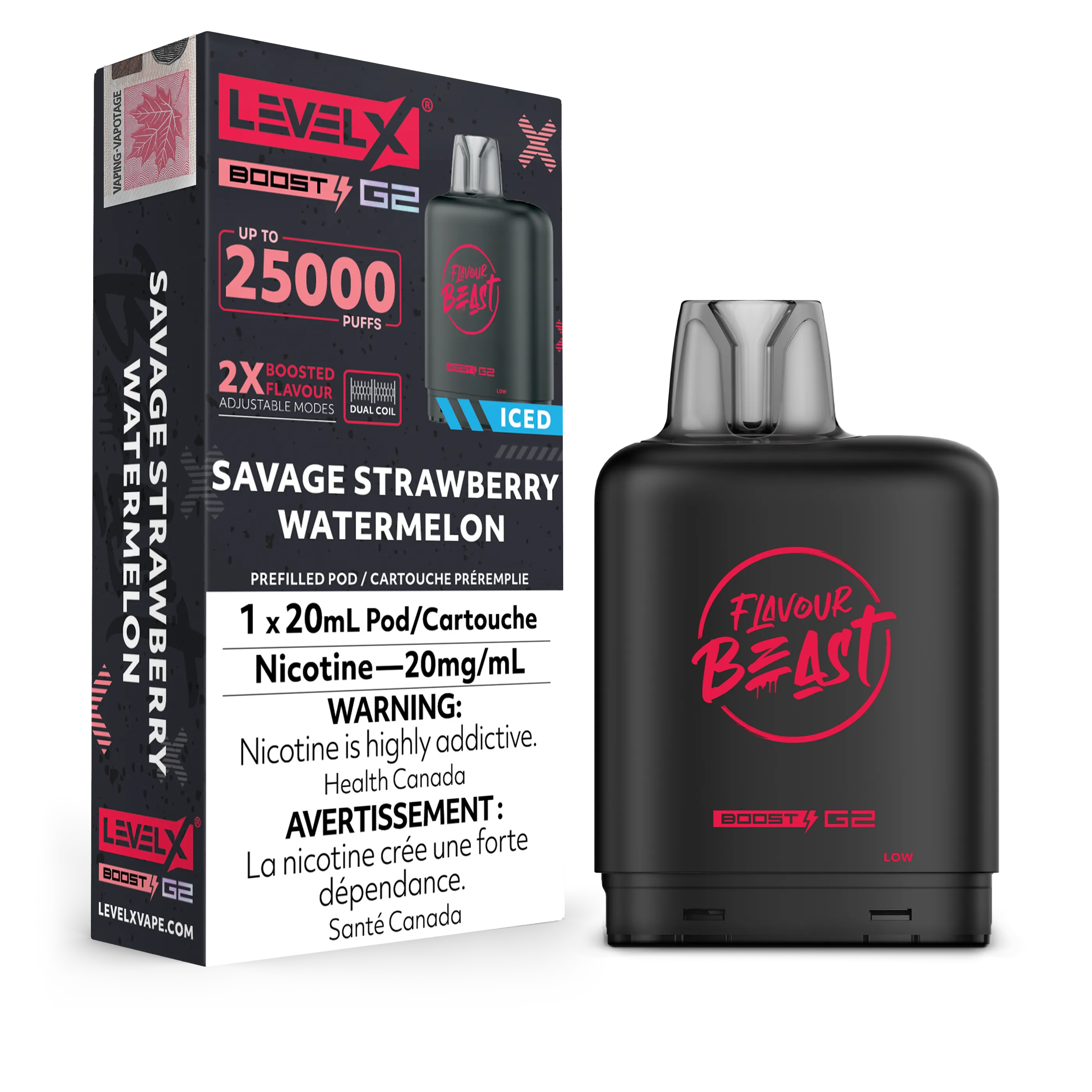 Savage Strawberry Watermelon Iced Flavour Beast Boost G2 Pods 25K