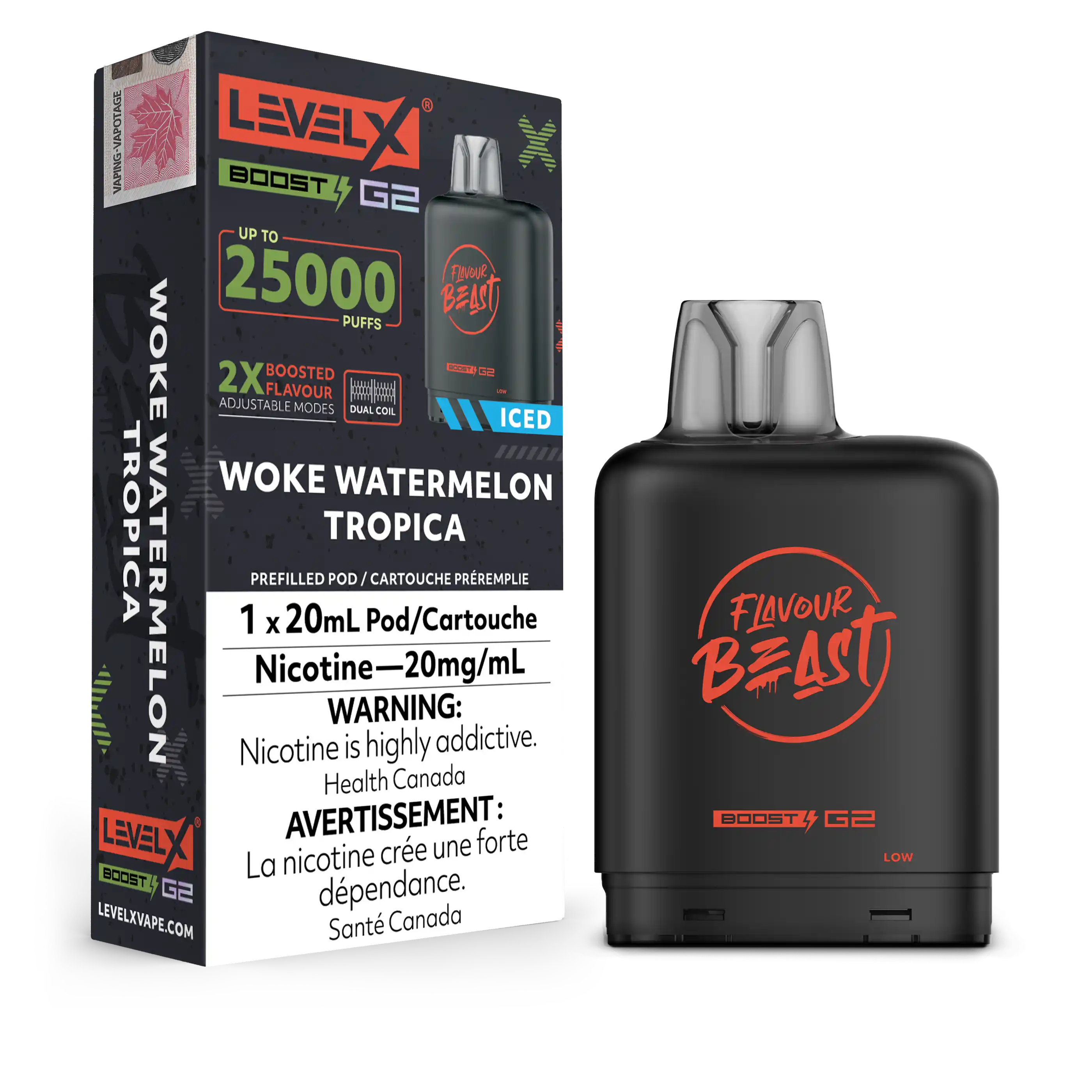 Woke Watermelon Tropica Iced Flavour Beast Boost G2 Pods 25K