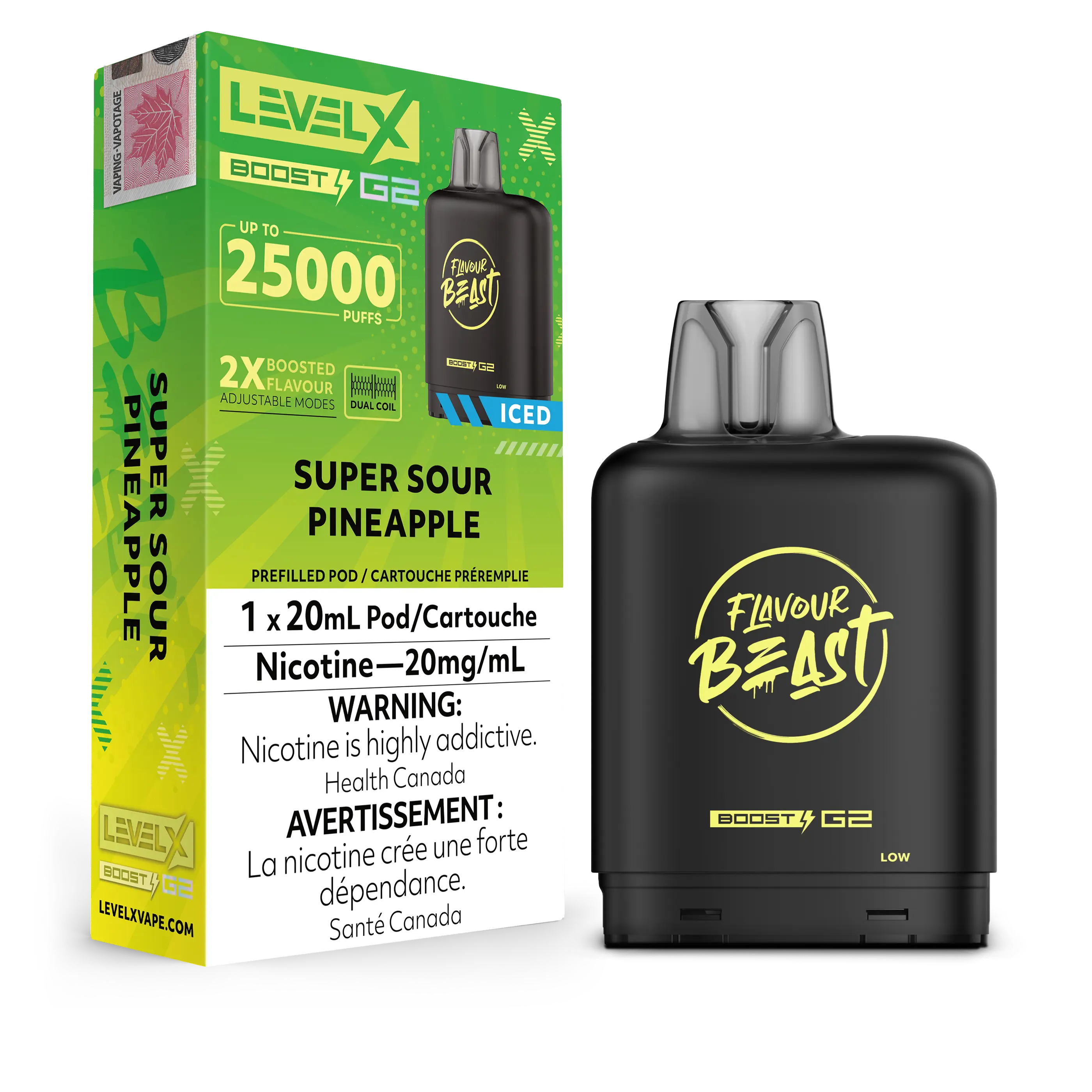 Super Sour Pineapple (Iced) Flavour Beast Boost G2 Pods 25K