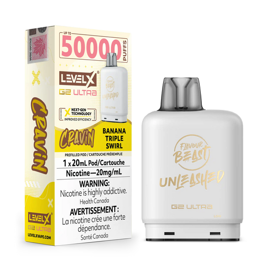 Cravin' Banana Triple Swirl by Level X Flavour Beast Unleashed G2 Ultra 50K