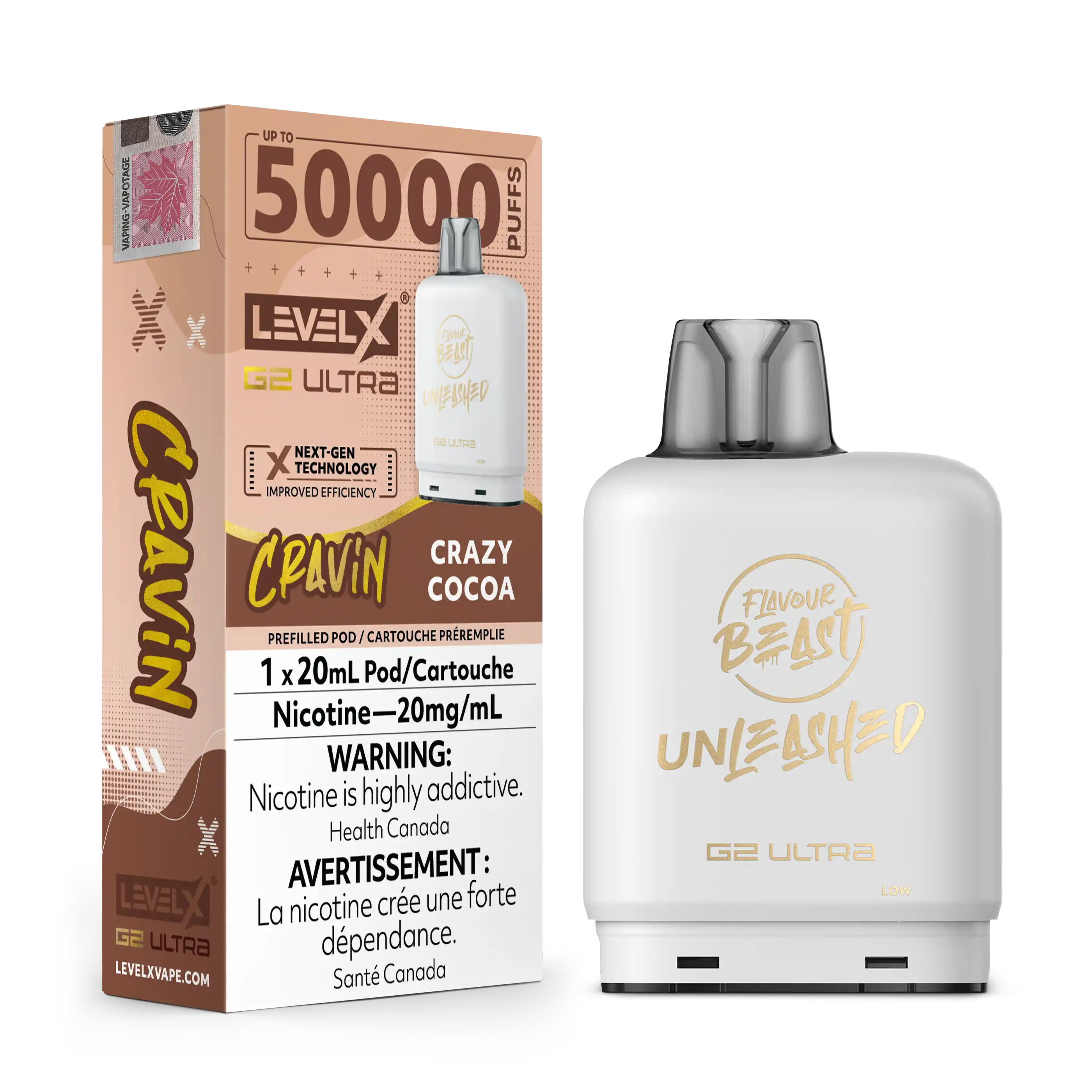Cravin' Crazy Cocoa by Level X Flavour Beast Unleashed G2 Ultra 50K