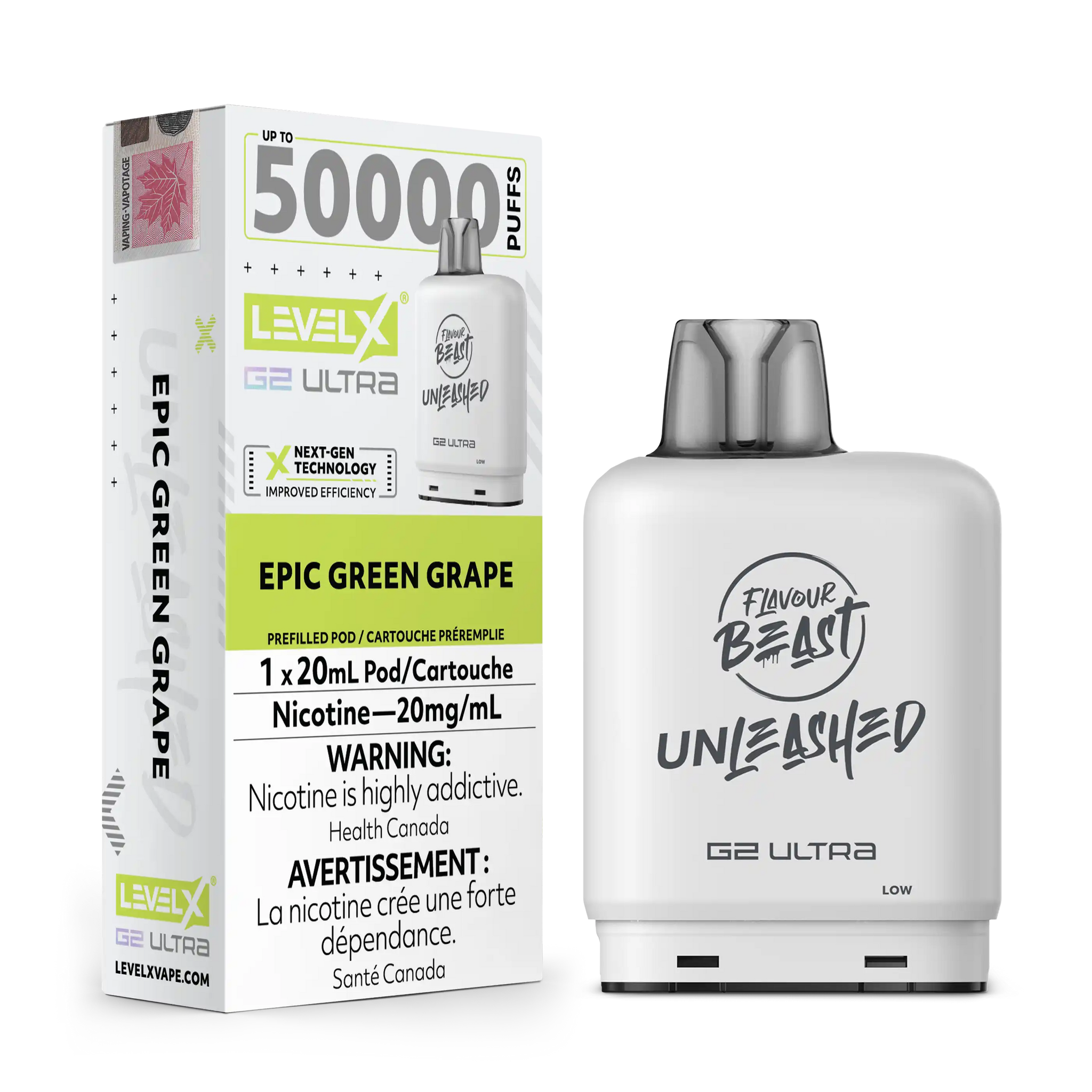 Epic Green Grape by Level X Flavour Beast Unleashed G2 Ultra 50K