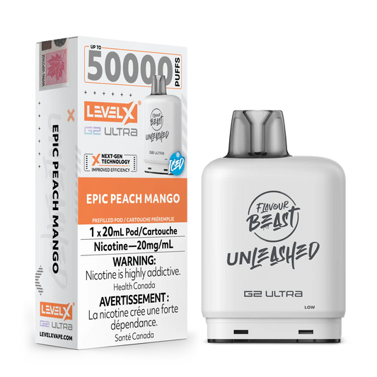 Epic Peach Mango by Level X Flavour Beast Unleashed G2 Ultra 50K