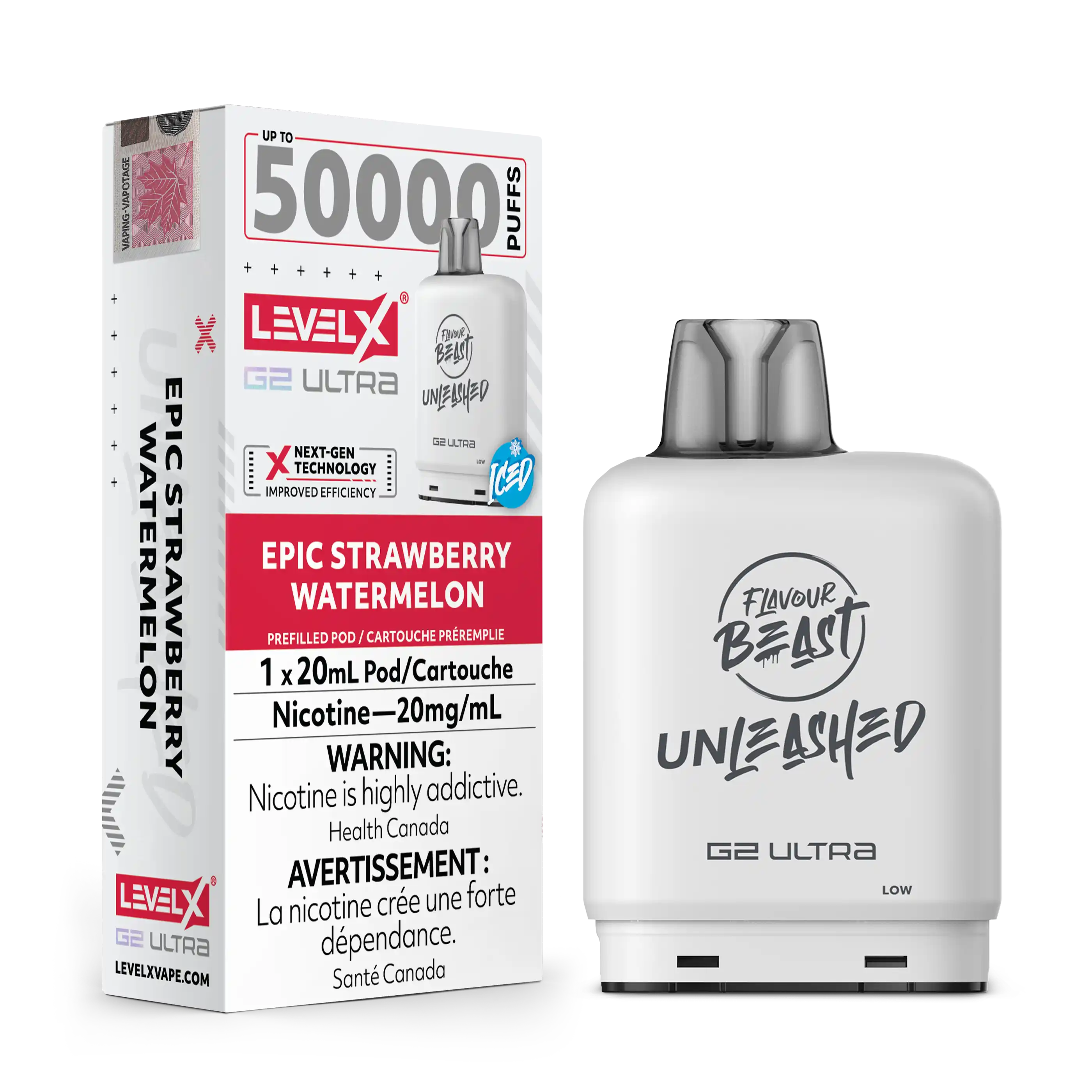 Epic Strawberry Watermelon by Level X Flavour Beast Unleashed G2 Ultra 50K