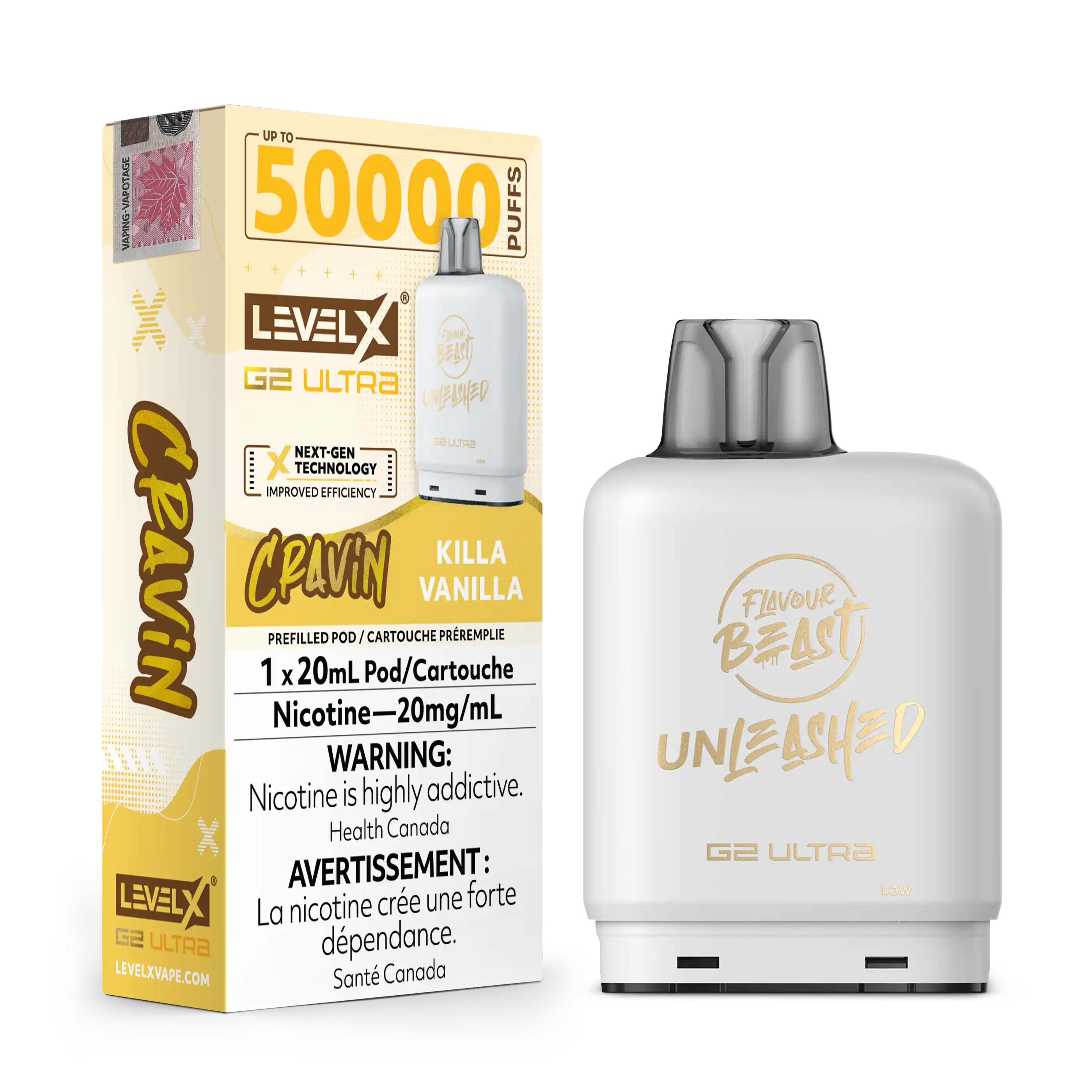 Cravin' Killa Vanilla by Level X Flavour Beast Unleashed G2 Ultra 50K