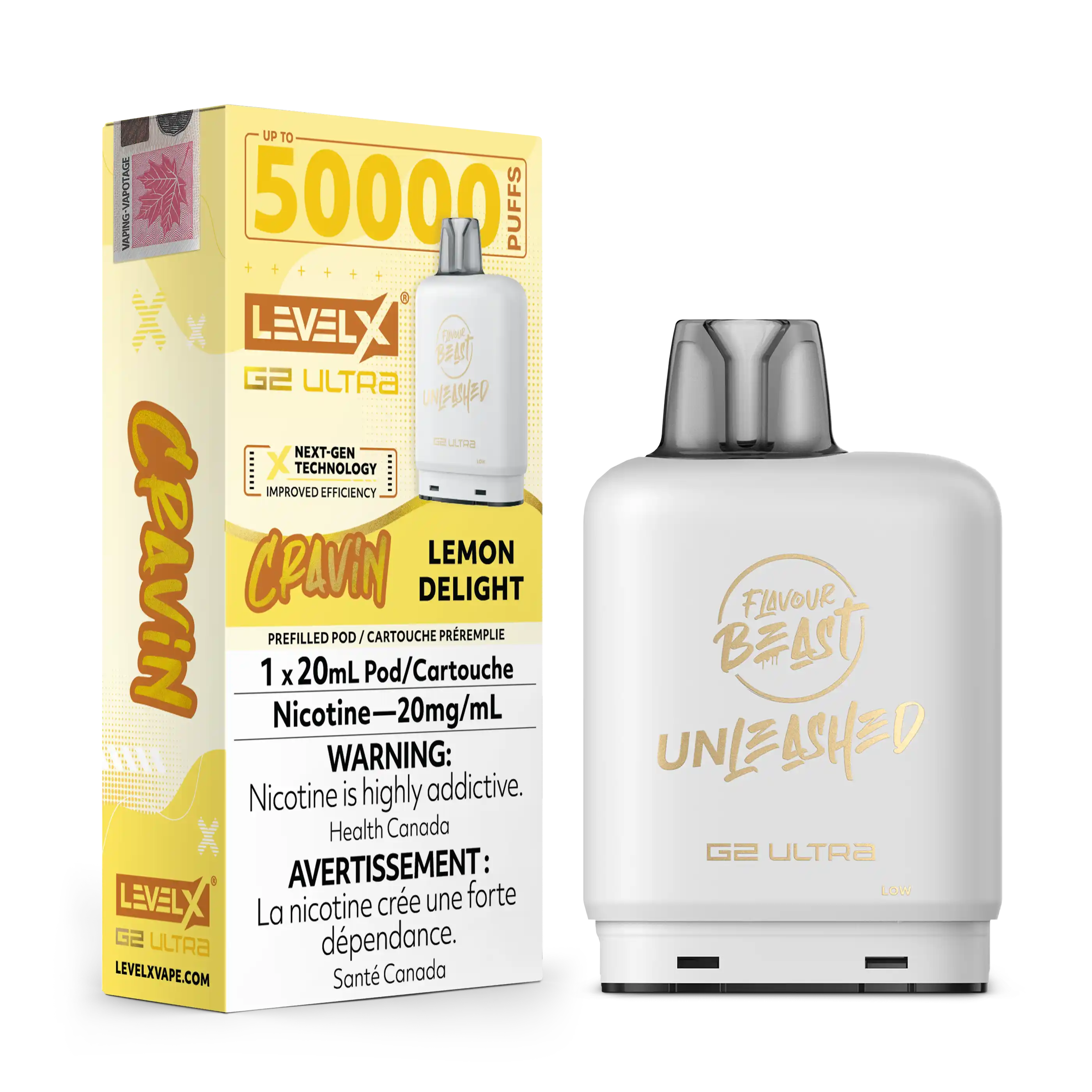 Cravin' Lemon Delight by Level X Flavour Beast Unleashed G2 Ultra 50K