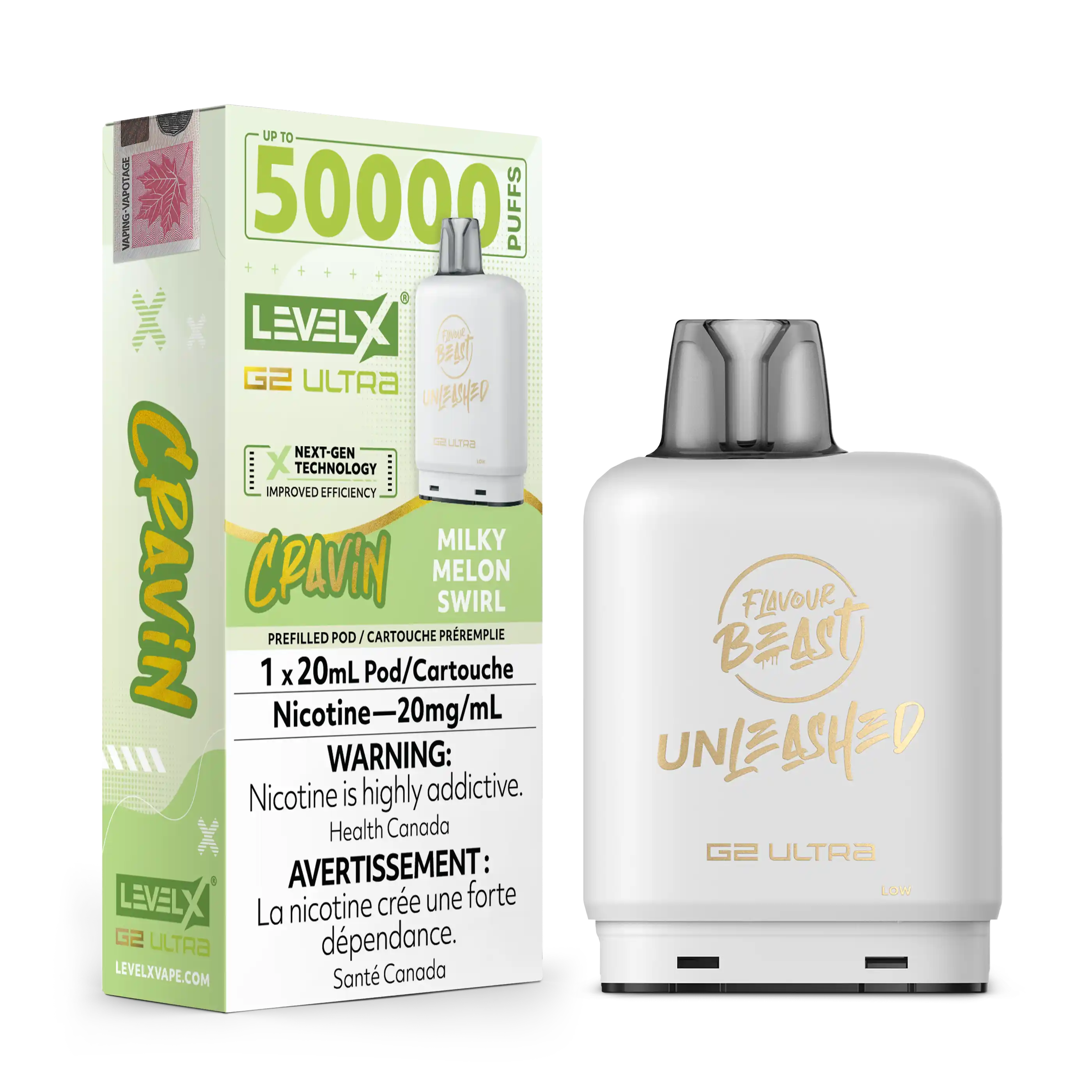 Cravin' Milky Melon Swirl by Level X Flavour Beast Unleashed G2 Ultra 50K