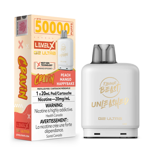 Cravin' Peach Mango Happybake by Level X Flavour Beast Unleashed G2 Ultra 50K