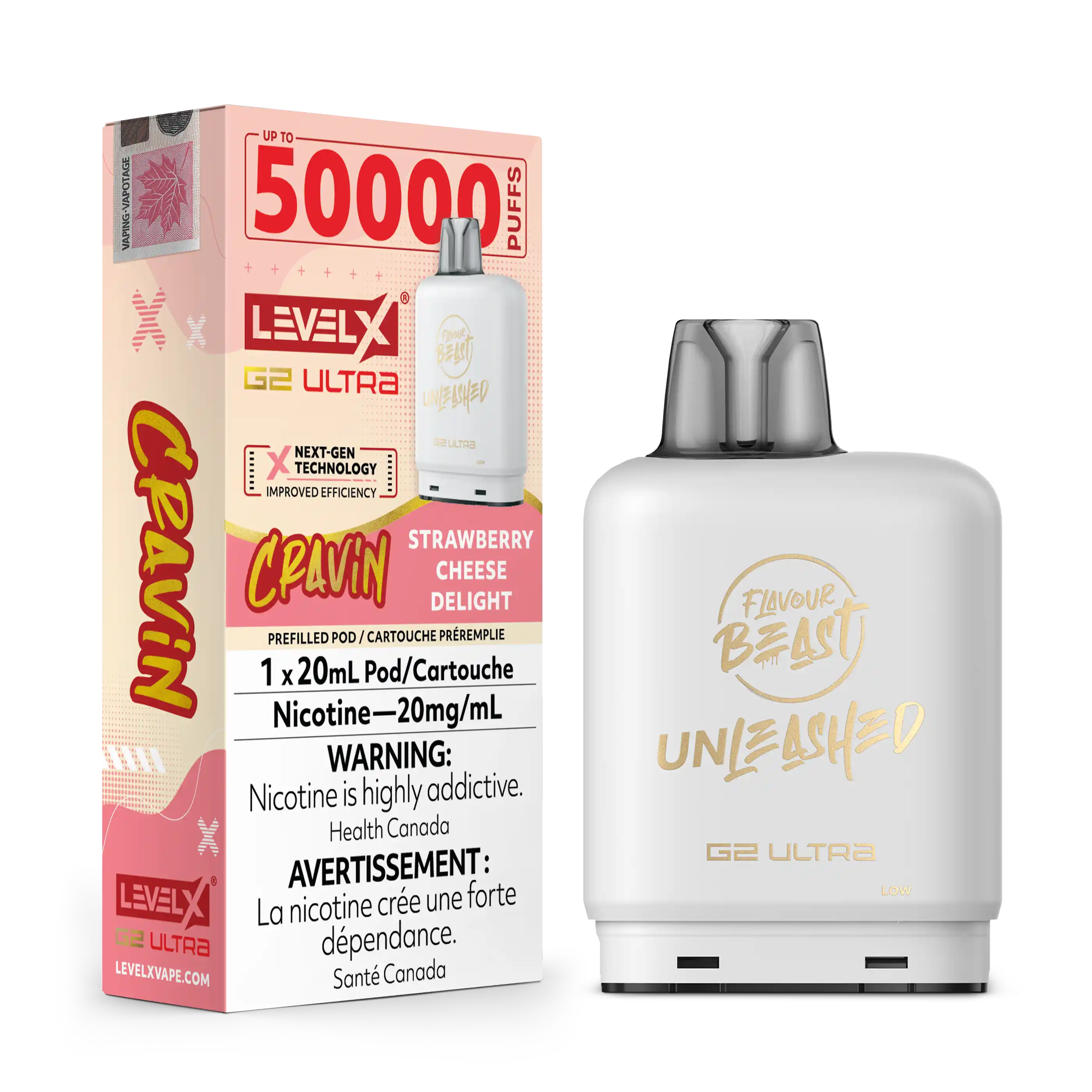 Cravin' Strawberry Cheese Delight by Level X Flavour Beast Unleashed G2 Ultra 50K