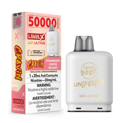 Cravin' Strawberry Cheese Delight by Level X Flavour Beast Unleashed G2 Ultra 50K
