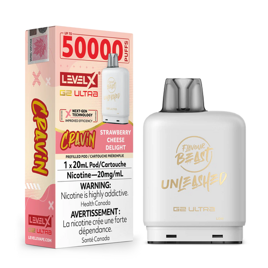 Cravin' Strawberry Cheese Delight by Level X Flavour Beast Unleashed G2 Ultra 50K