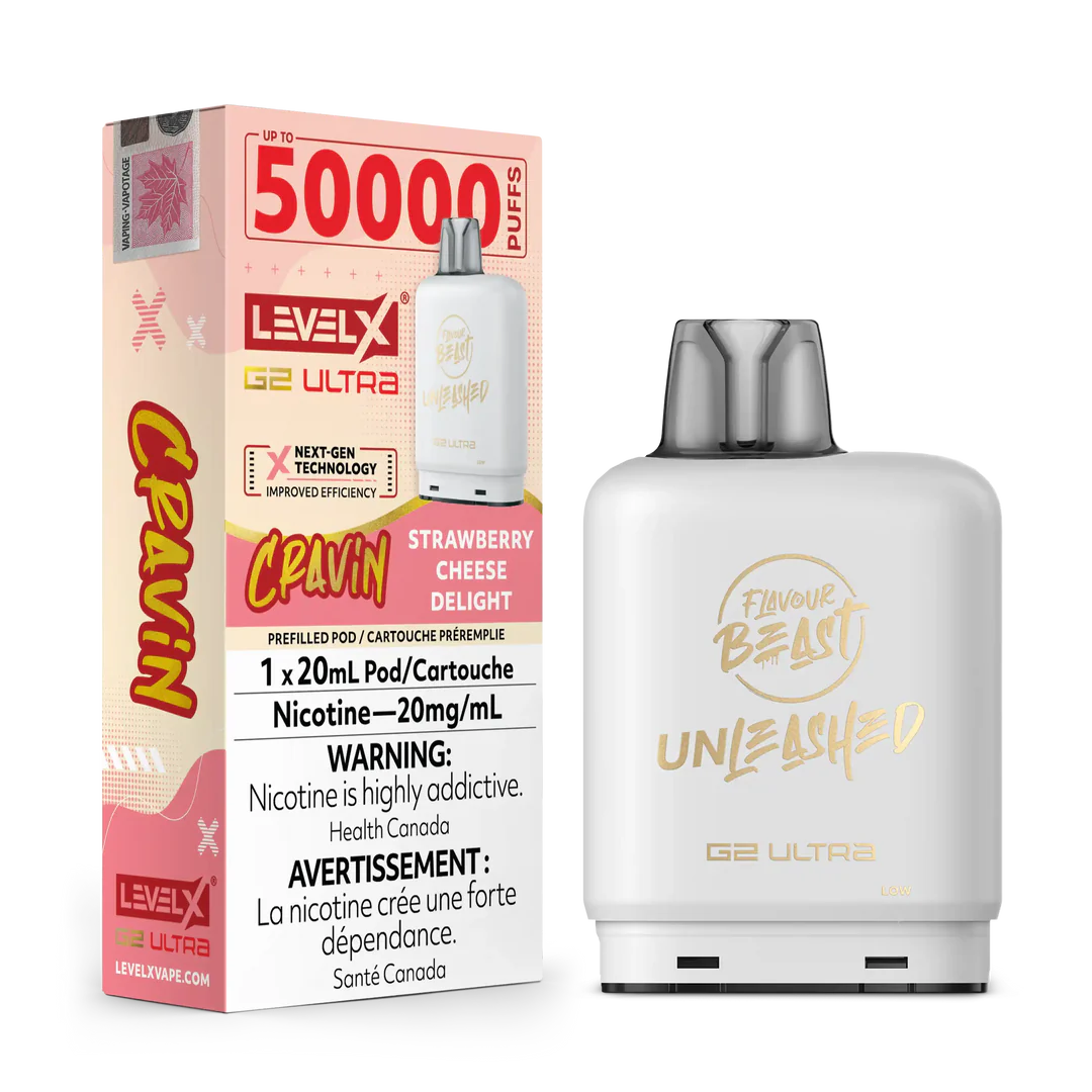 Cravin' Strawberry Cheese Delight by Level X Flavour Beast Unleashed G2 Ultra 50K