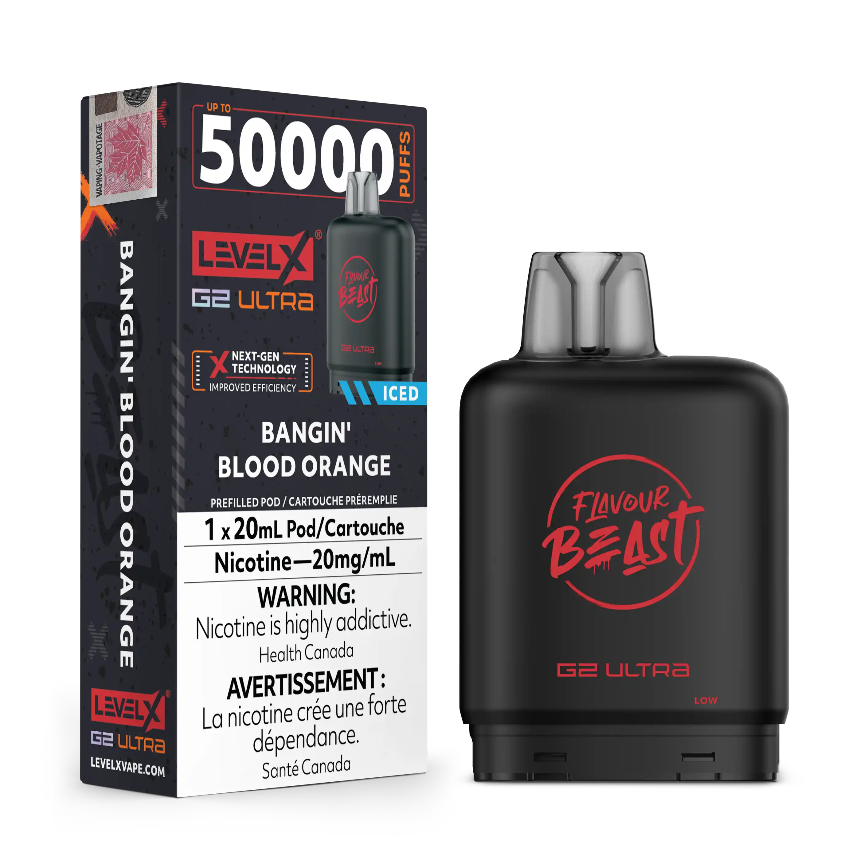 Bangin' Blood Orange by Level X Flavour Beast G2 Ultra 50K