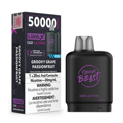 Groovy Grape Passionfruit by Level X Flavour Beast G2 Ultra 50K