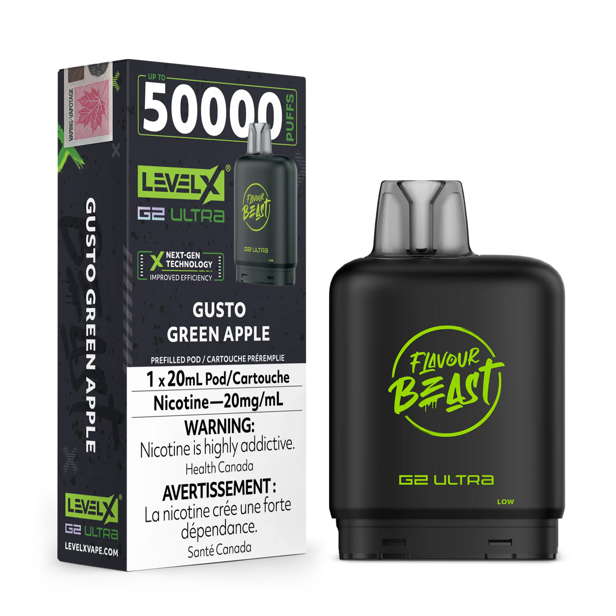 Gusto Green Apple by Level X Flavour Beast G2 Ultra 50K