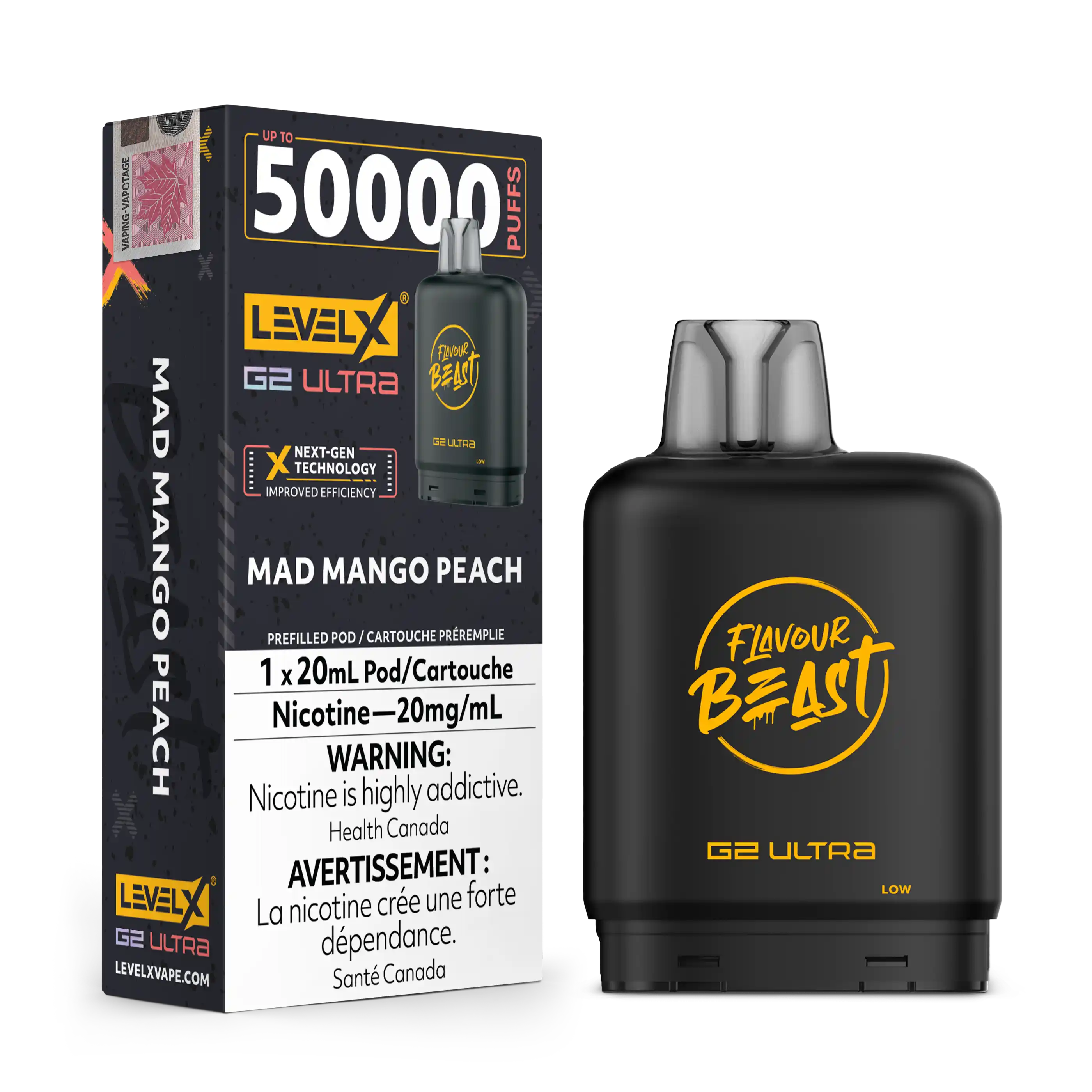 Mad Mango Peach by Level X Flavour Beast G2 Ultra 50K