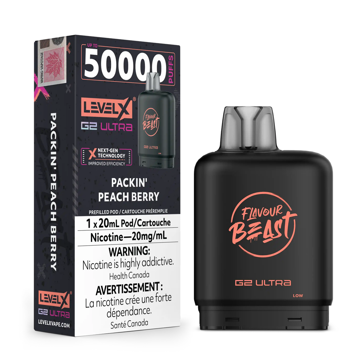 Packin' Peach Berry by Level X Flavour Beast G2 Ultra 50K