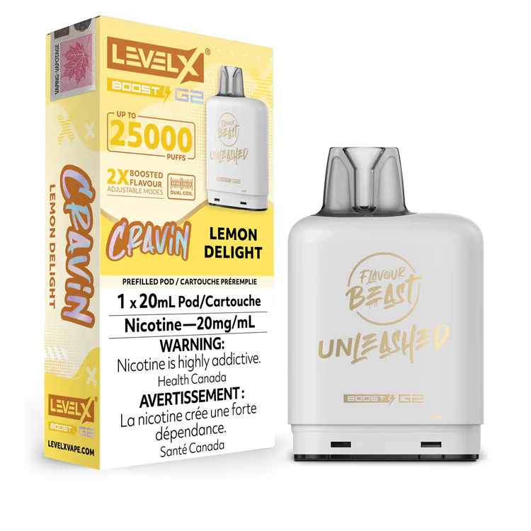 Lemon Delight Flavour Beast Boost G2 Unleashed Pods 25K