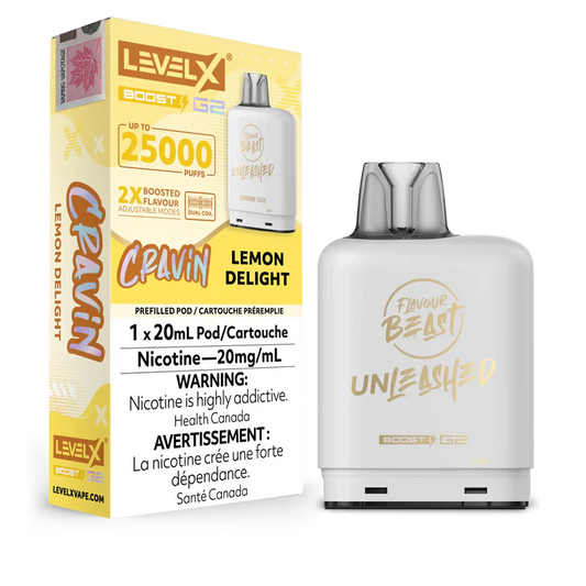 Lemon Delight Flavour Beast Boost G2 Unleashed Pods 25K