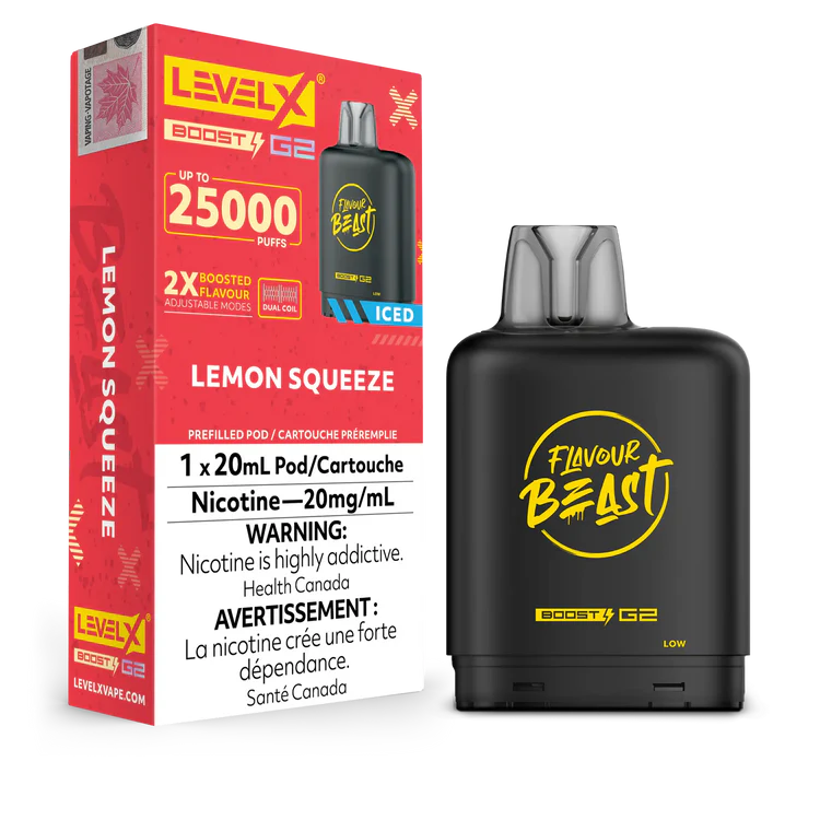 Lemon Squeeze Iced Flavour Beast Boost G2 Pods 25K