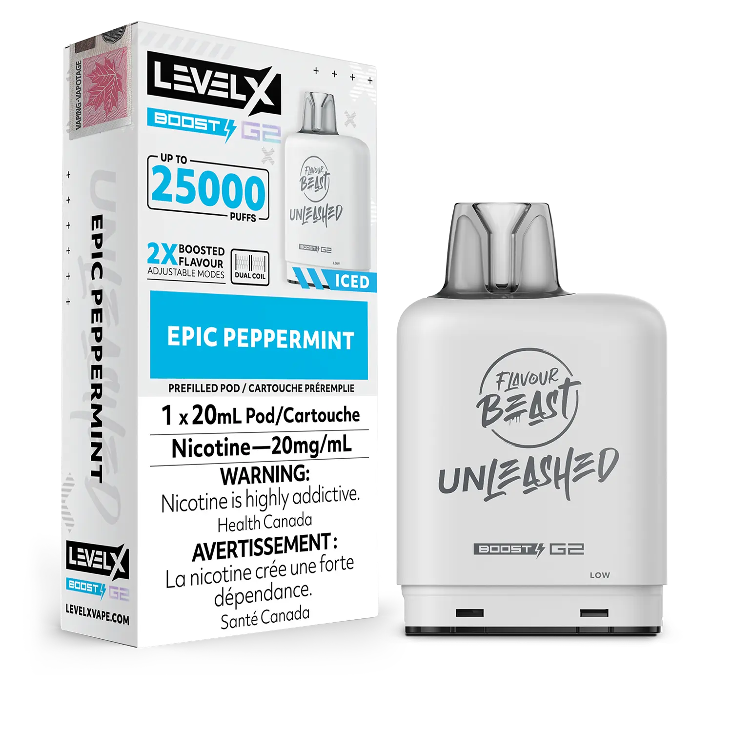 Epic Peppermint Flavour Beast Boost G2 Unleashed Pods 25K