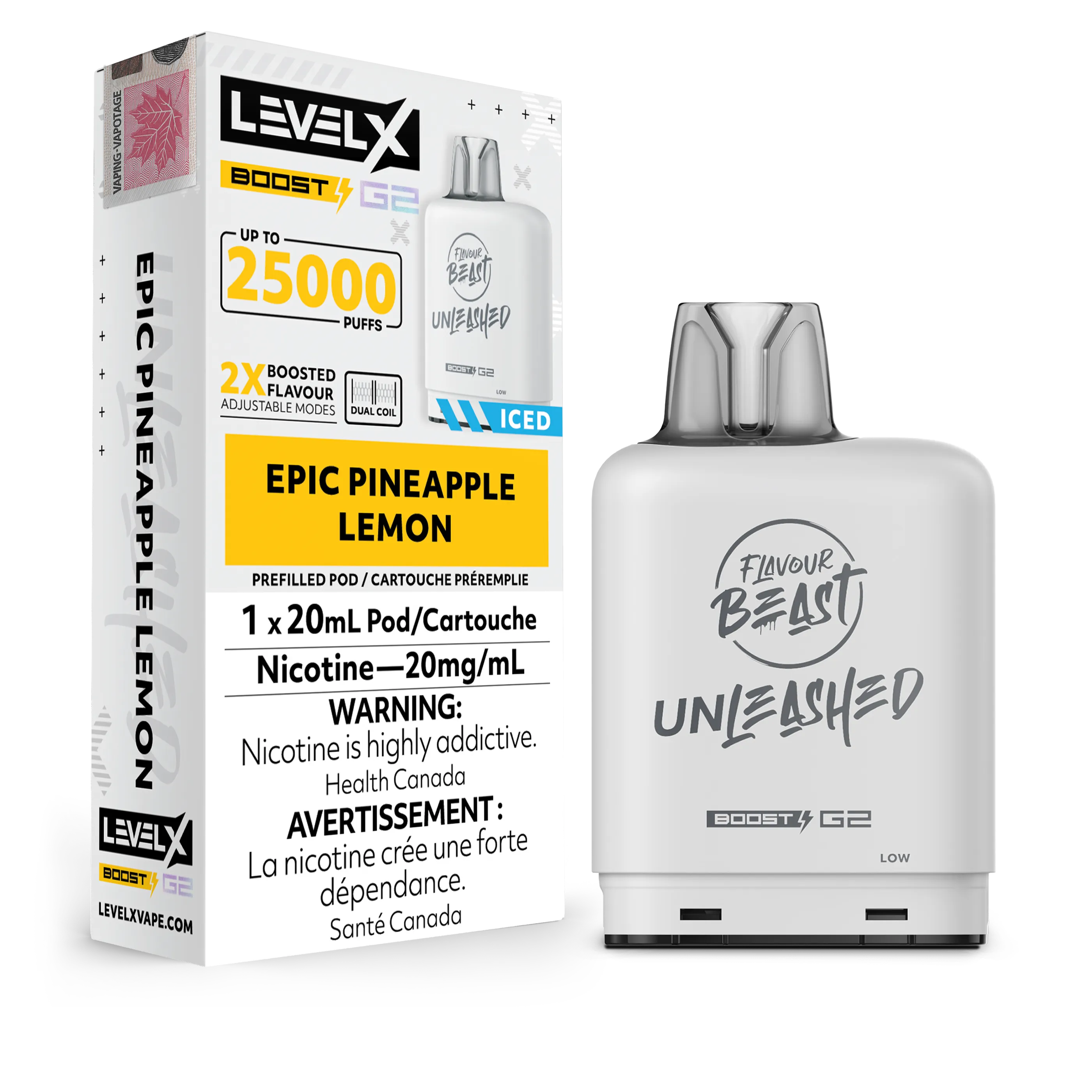 Epic Pineapple Lemon Flavour Beast Boost G2 Unleashed Pods 25K