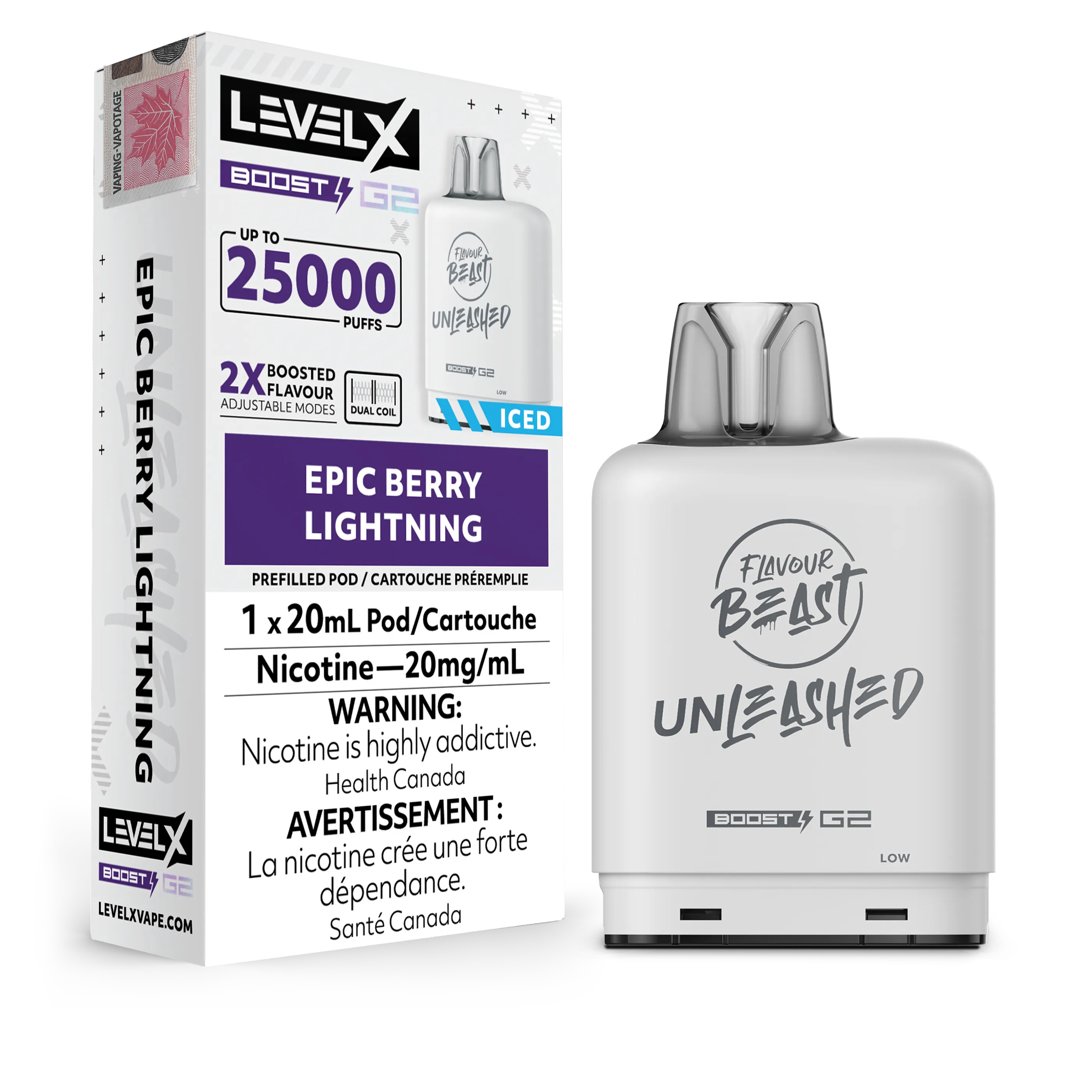 Epic Berry Lightning Flavour Beast Boost G2 Unleashed Pods 25K