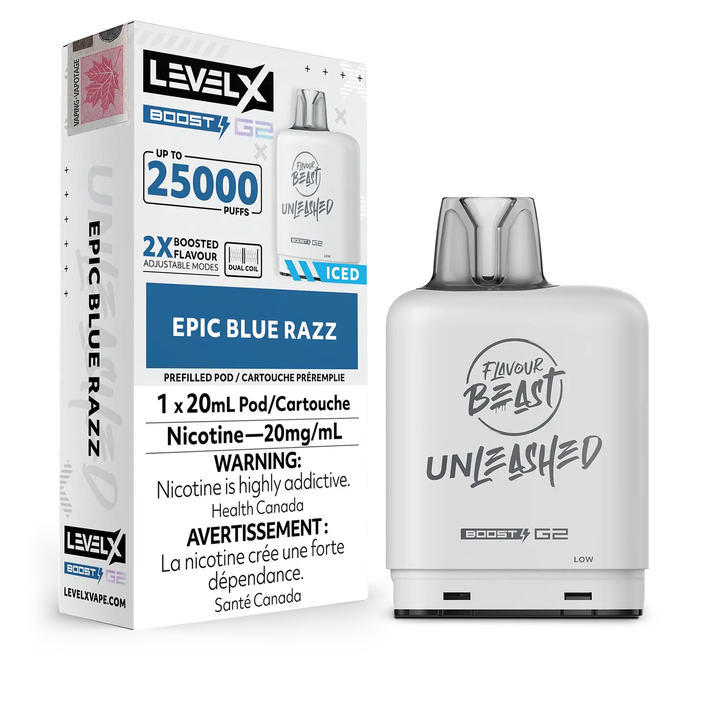 Epic Blue Razz Flavour Beast Boost G2 Unleashed Pods 25K