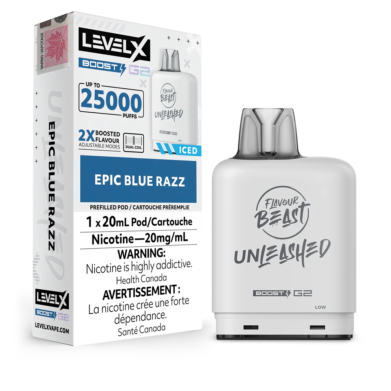 Epic Blue Razz Flavour Beast Boost G2 Unleashed Pods 25K