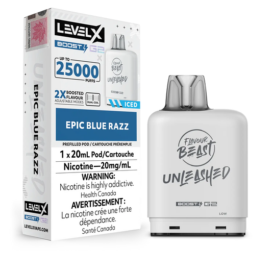 Epic Blue Razz Flavour Beast Boost G2 Unleashed Pods 25K