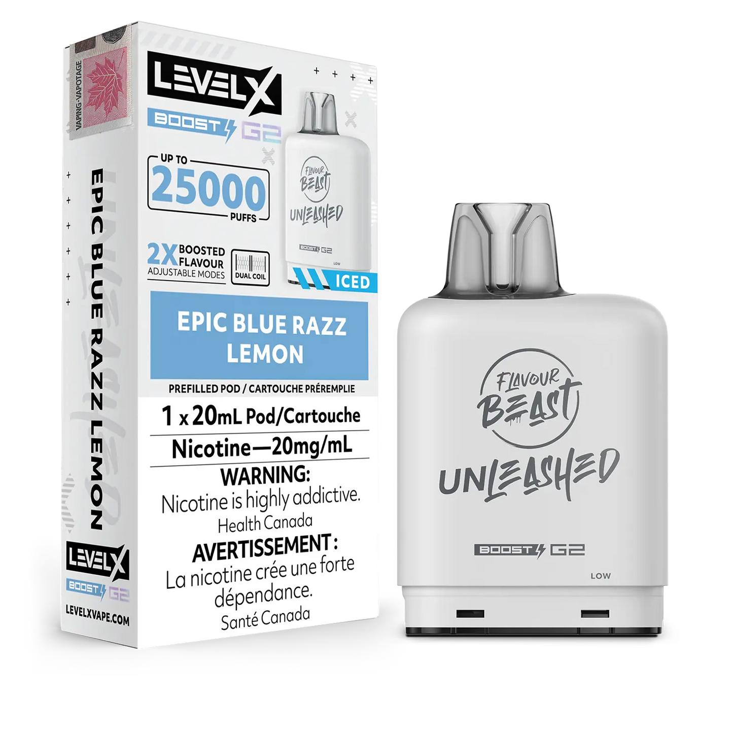 Epic Blue Razz Lemon Flavour Beast Boost G2 Unleashed Pods 25K