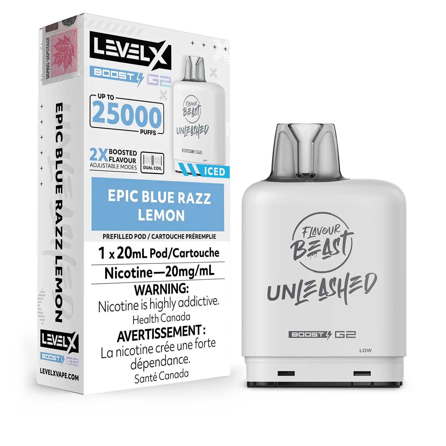 Epic Blue Razz Lemon Flavour Beast Boost G2 Unleashed Pods 25K