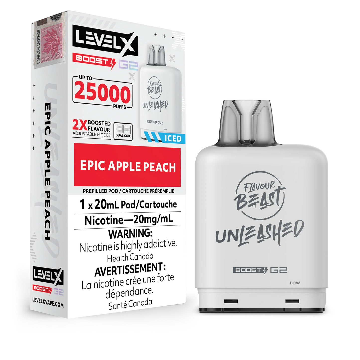 Epic Apple Peach Flavour Beast Boost G2 Unleashed Pods 25K