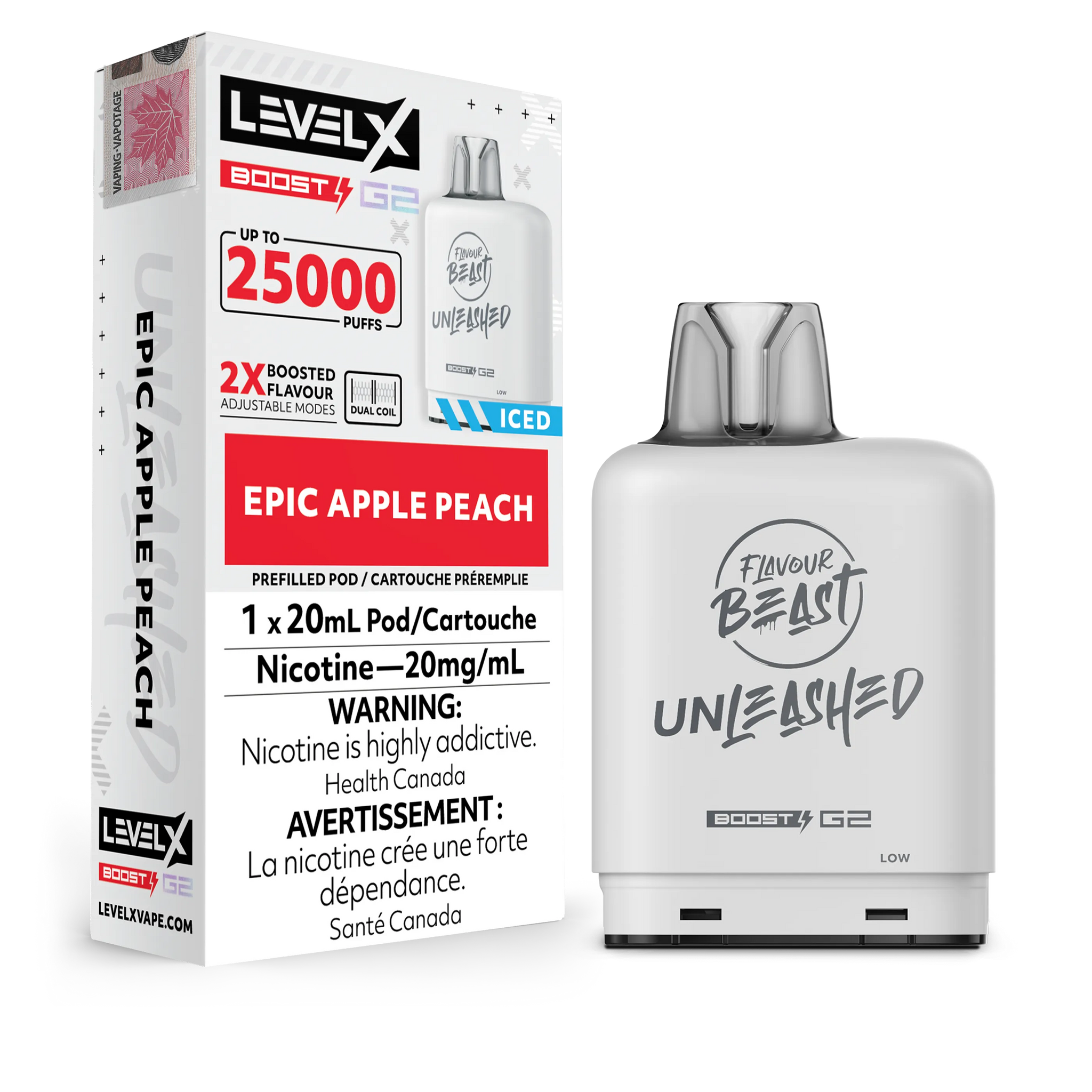 Epic Apple Peach Flavour Beast Boost G2 Unleashed Pods 25K