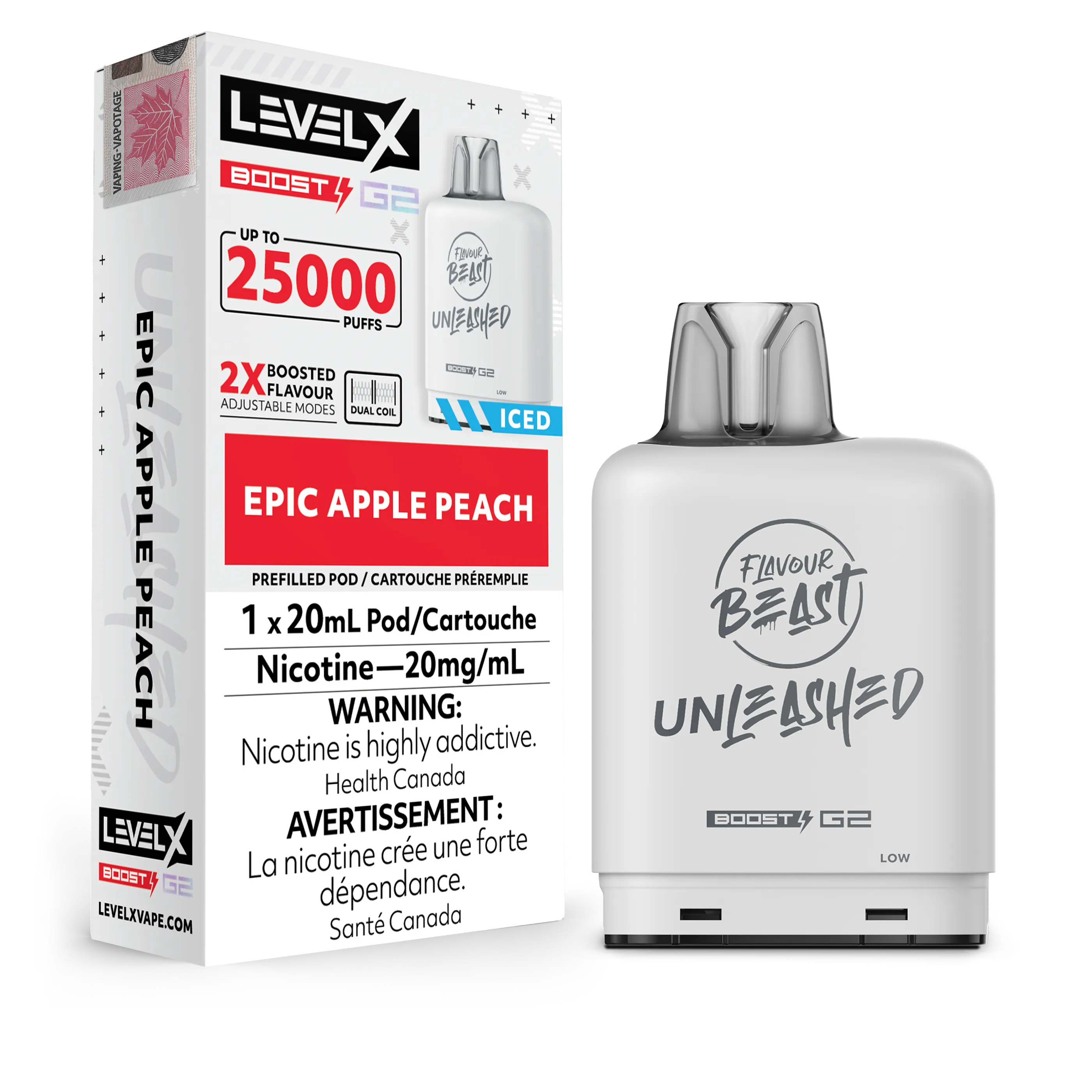 Epic Apple Peach Flavour Beast Boost G2 Unleashed Pods 25K