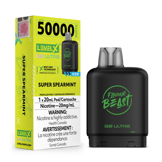 Super Spearmint Iced by Level X Flavour Beast G2 Ultra 50K by LEVEL X BY FLAVOUR BEAST