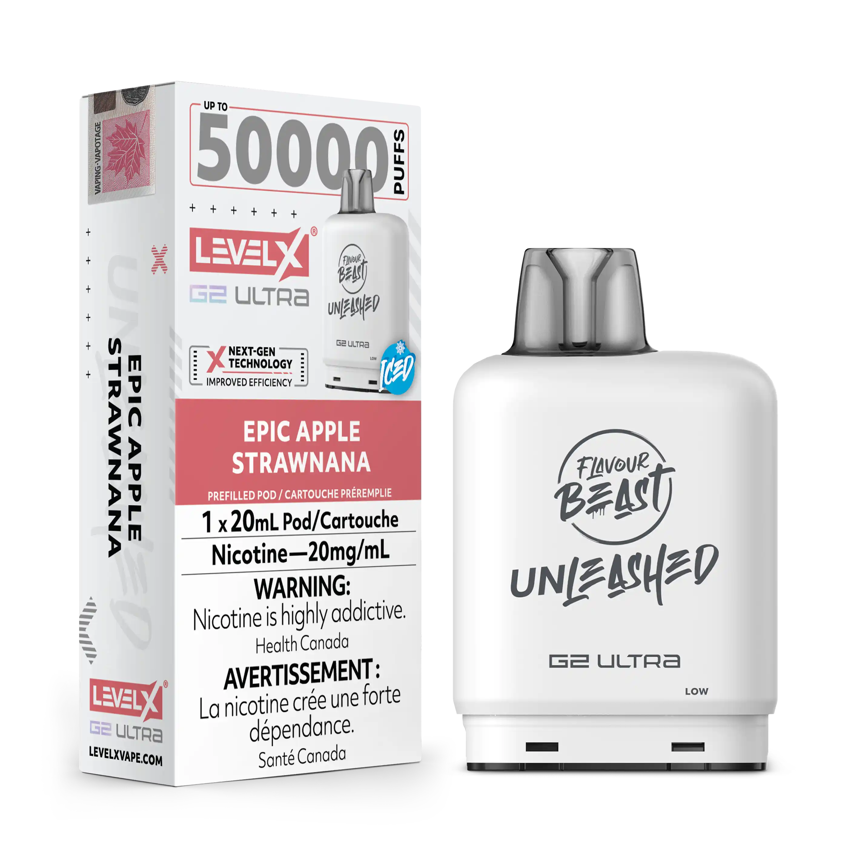 Epic Apple Strawnana Iced by Level X Flavour Beast Unleashed G2 Ultra 50K