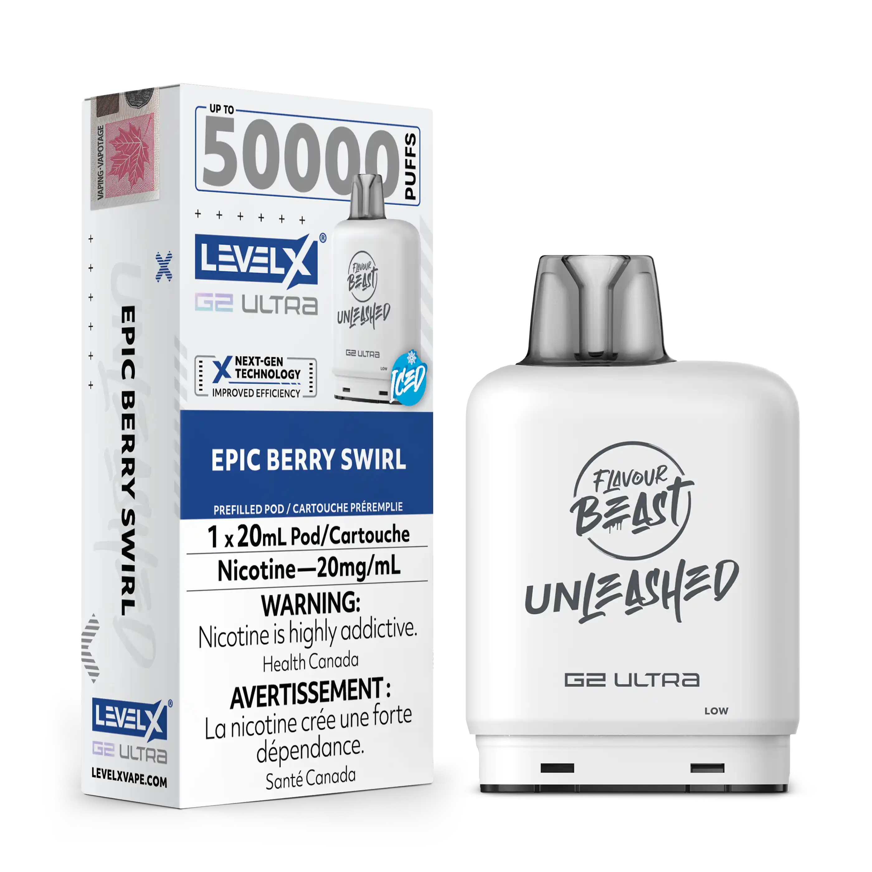 Epic Berry Swirl Iced by Level X Flavour Beast Unleashed G2 Ultra 50K