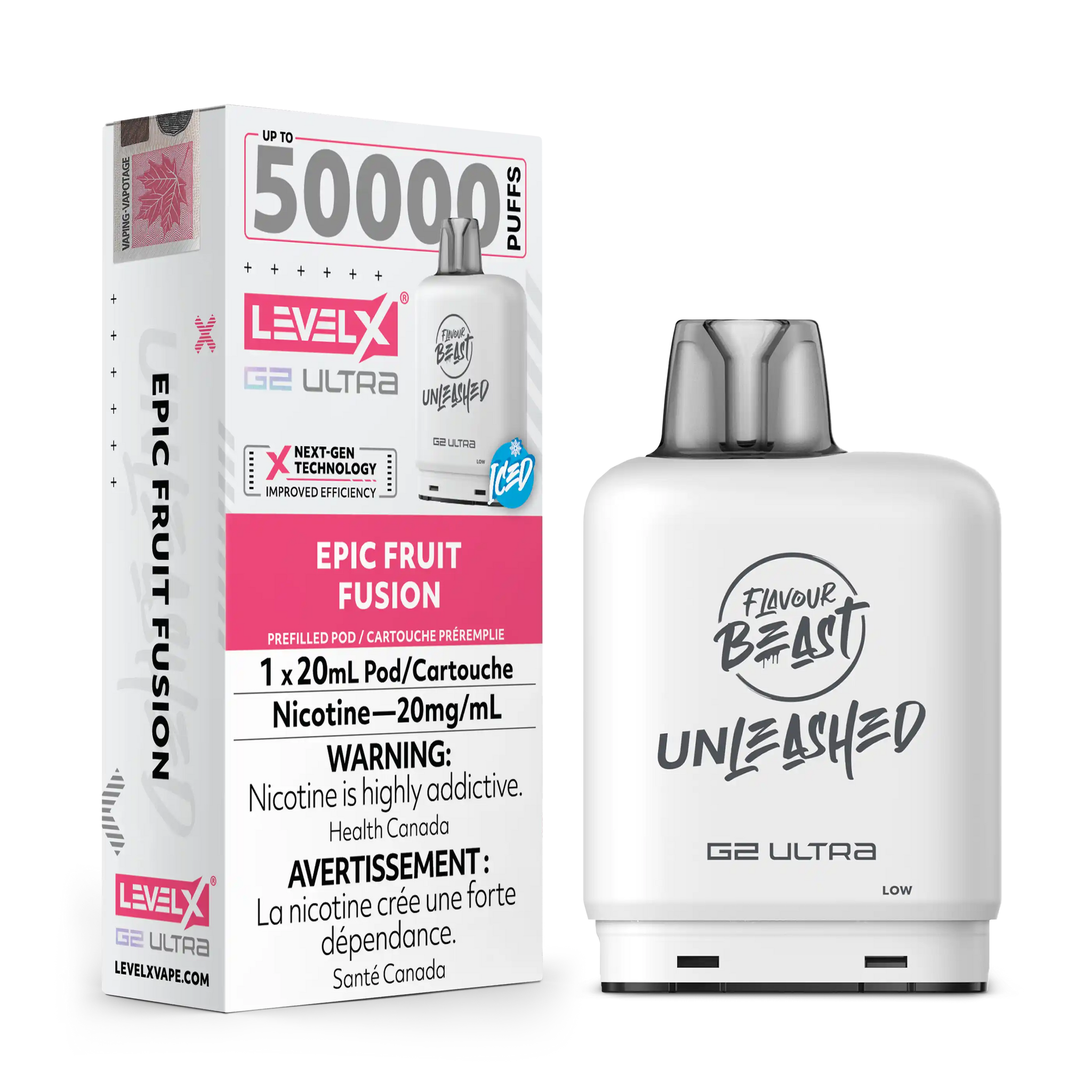 Epic Fruit Fusion Iced by Level X Flavour Beast Unleashed G2 Ultra 50K
