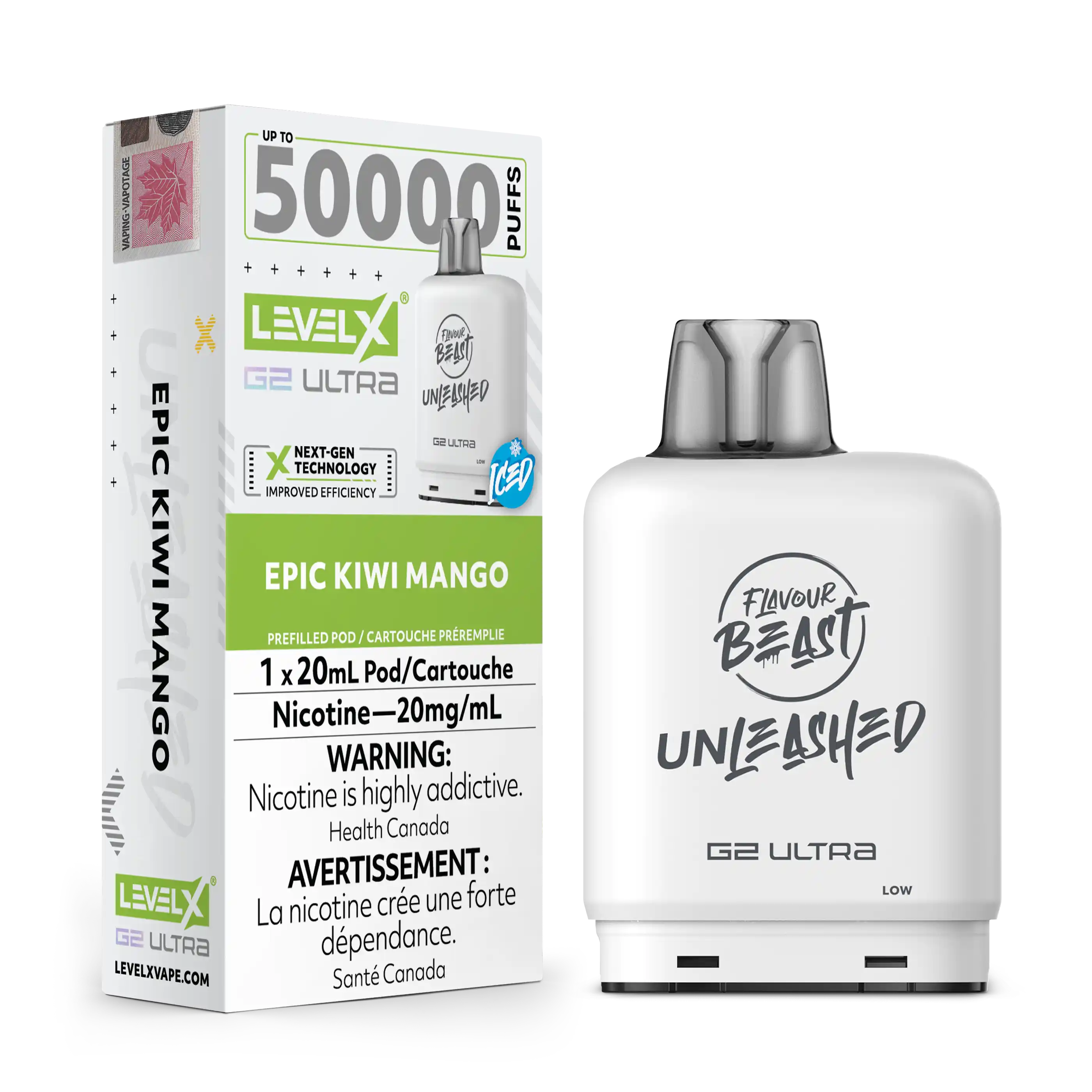 Epic Kiwi Mango Iced by Level X Flavour Beast Unleashed G2 Ultra 50K