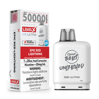 Epic Red Lightning Iced by Level X Flavour Beast Unleashed G2 Ultra 50K