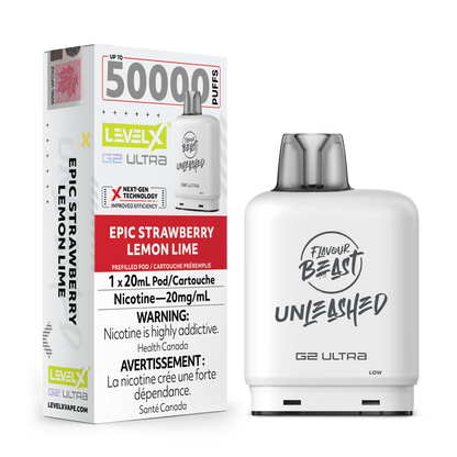 Epic Strawberry Lemon Lime by Level X Flavour Beast Unleashed G2 Ultra 50K