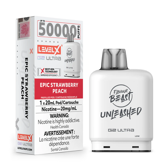 Epic Strawberry Peach by Level X Flavour Beast Unleashed G2 Ultra 50K