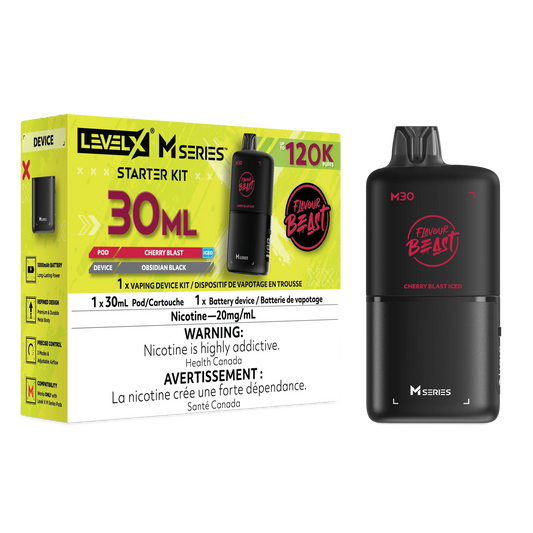 Cherry Blast Iced Level X M Series Starter Kit 30mL 120K Pod