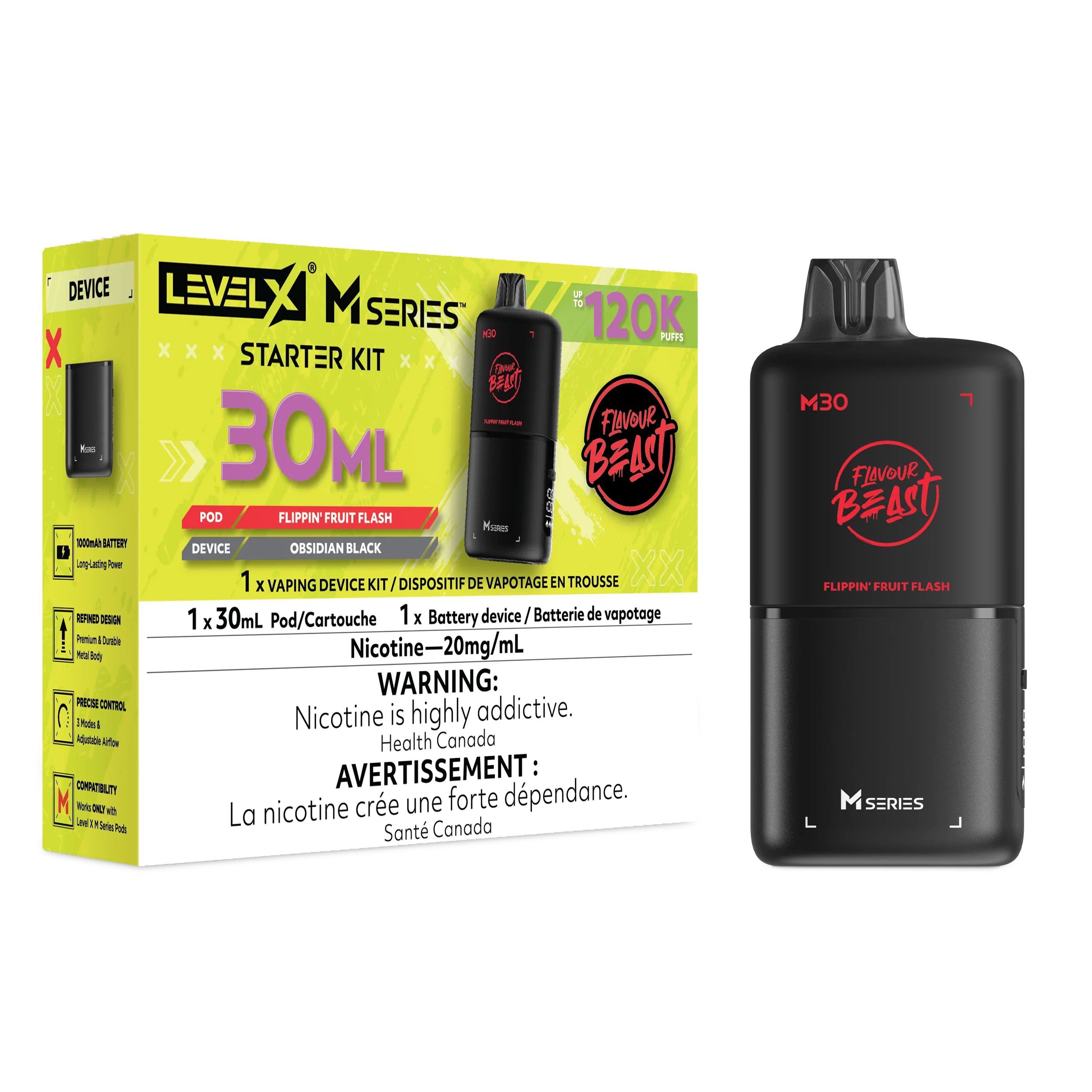 Flippin' Fruit Flash Level X M Series Starter Kit 30mL 120K Pod